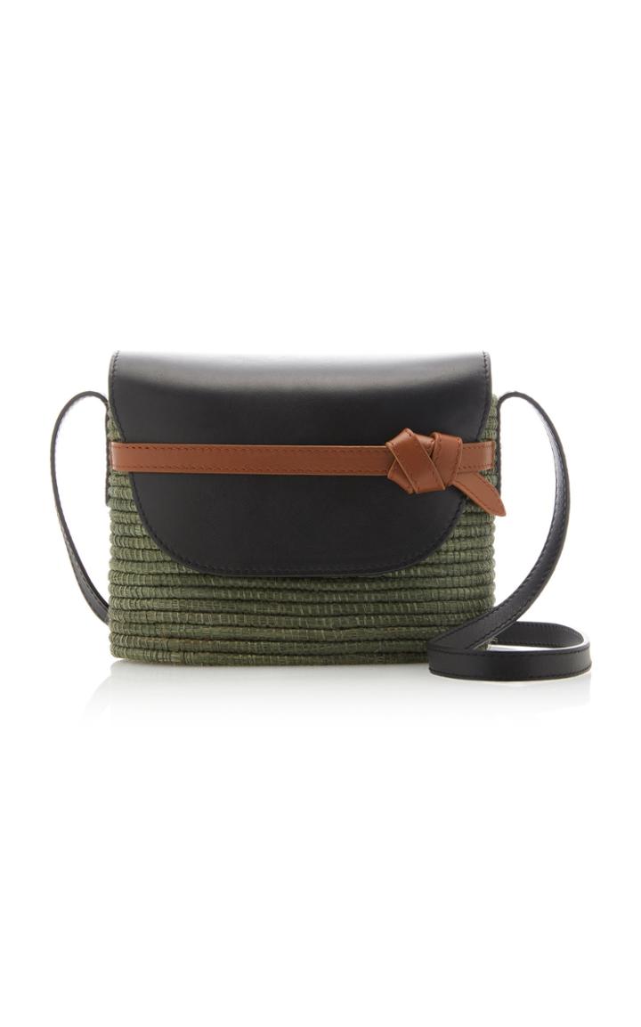 Cesta Collective Leather-trimmed Sisal Shoulder Bag