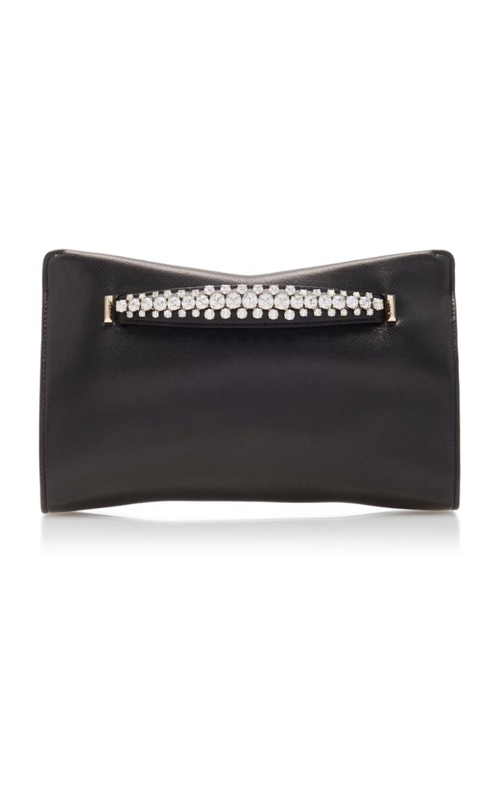 Jimmy Choo Venus Crystal-embellished Leather Clutch