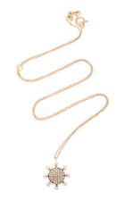 Kismet By Milka Eclectic Circle Full White And Champagne Diamond Rose Gold Necklace