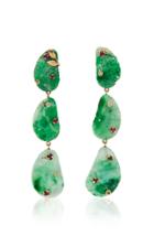 Sylvie Corbelin M'o Exclusive: One-of-a-kind Green Cascades Jade Earrings
