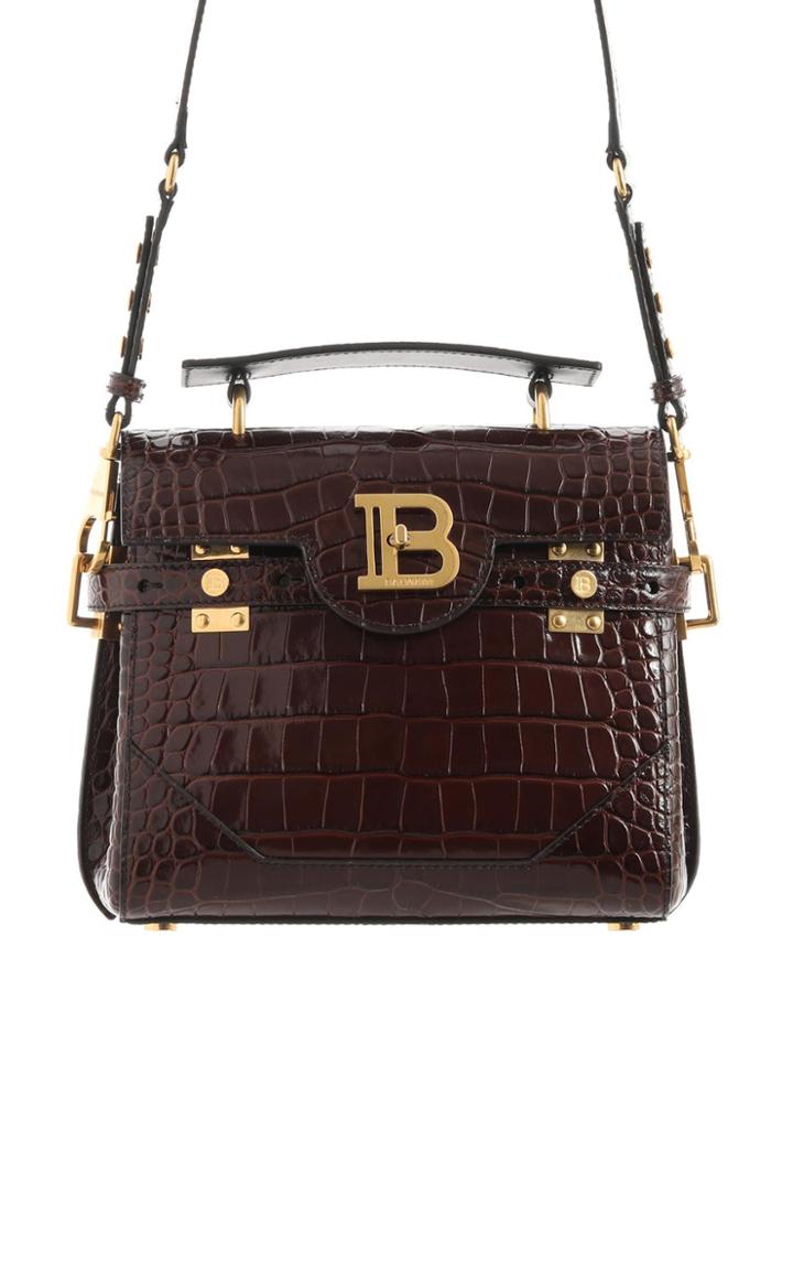 Moda Operandi Balmain Bbuzz 23 Croc-effect Leather Top Handle Bag