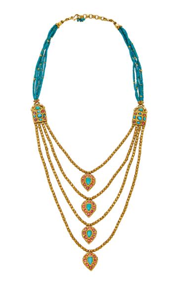 Amrapali One-of-a-kind Ruby And Turquoise Layer Gold Necklace