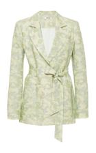 Moda Operandi Amur Octavia Printed Belted Linen Jacket Size: S
