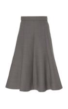 Moda Operandi Michael Kors Collection Melange Stretch Wool Gabardine Flare Skirt Siz