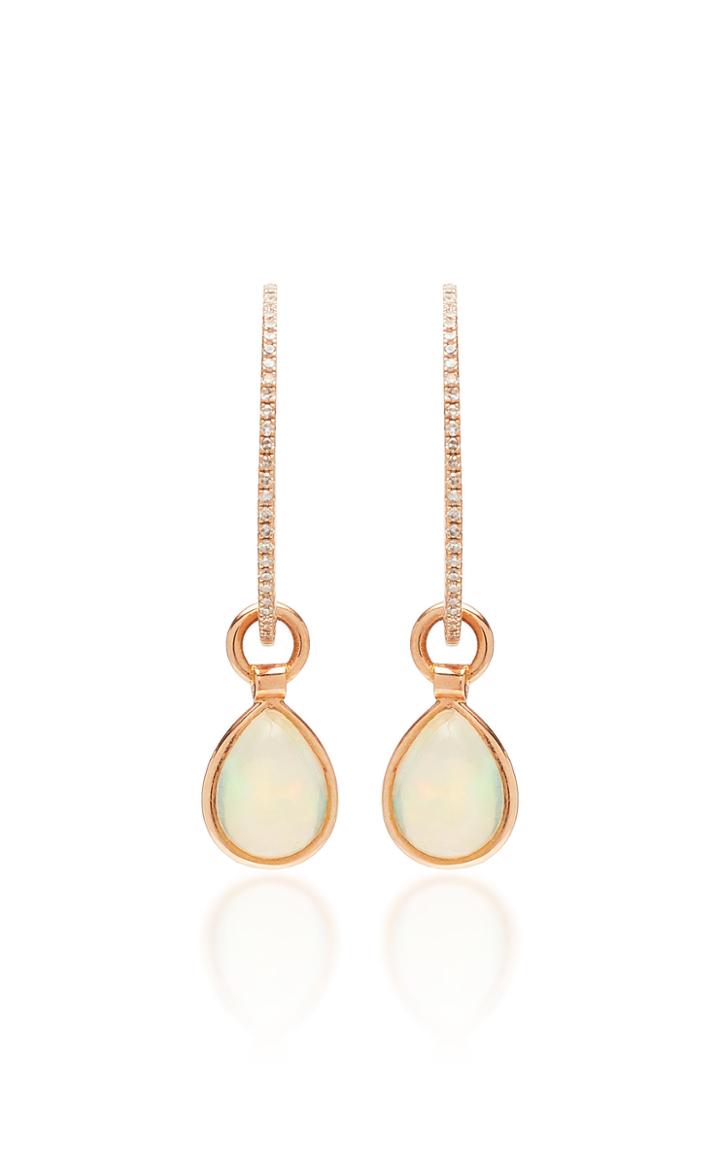 Nina Runsdorf Flip 18k Gold Opal And Diamond Hoop Earrings