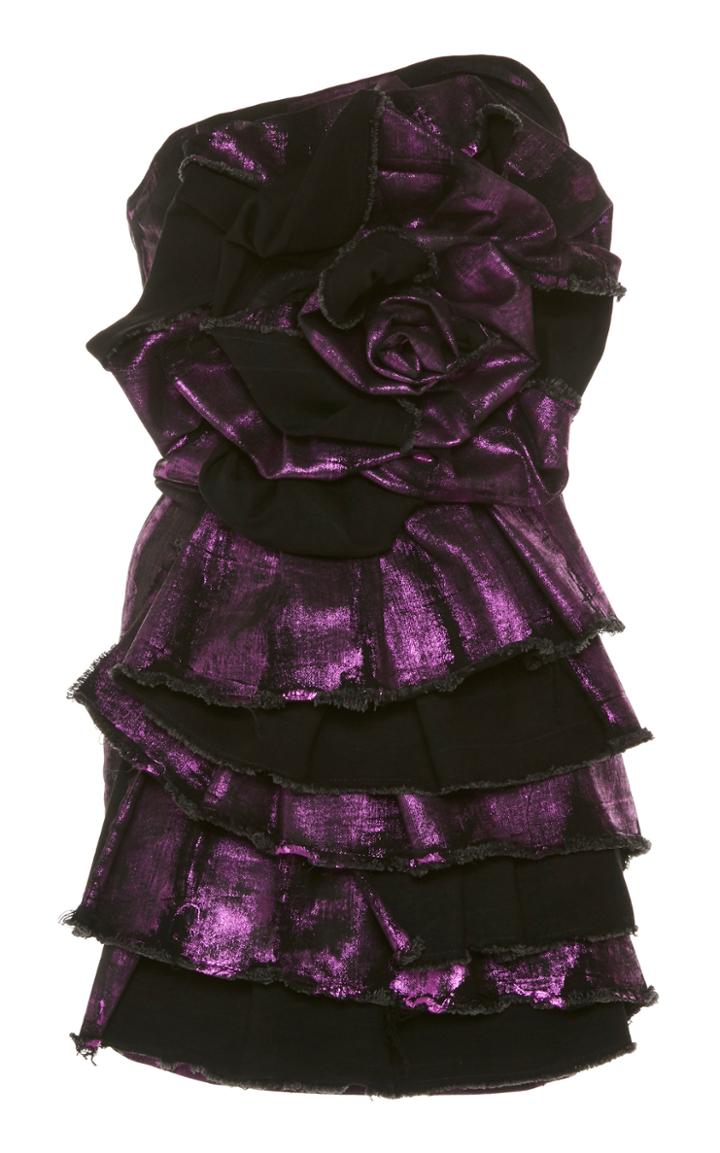 Moda Operandi Redemption Fuxia Layered Rose Denim Dress