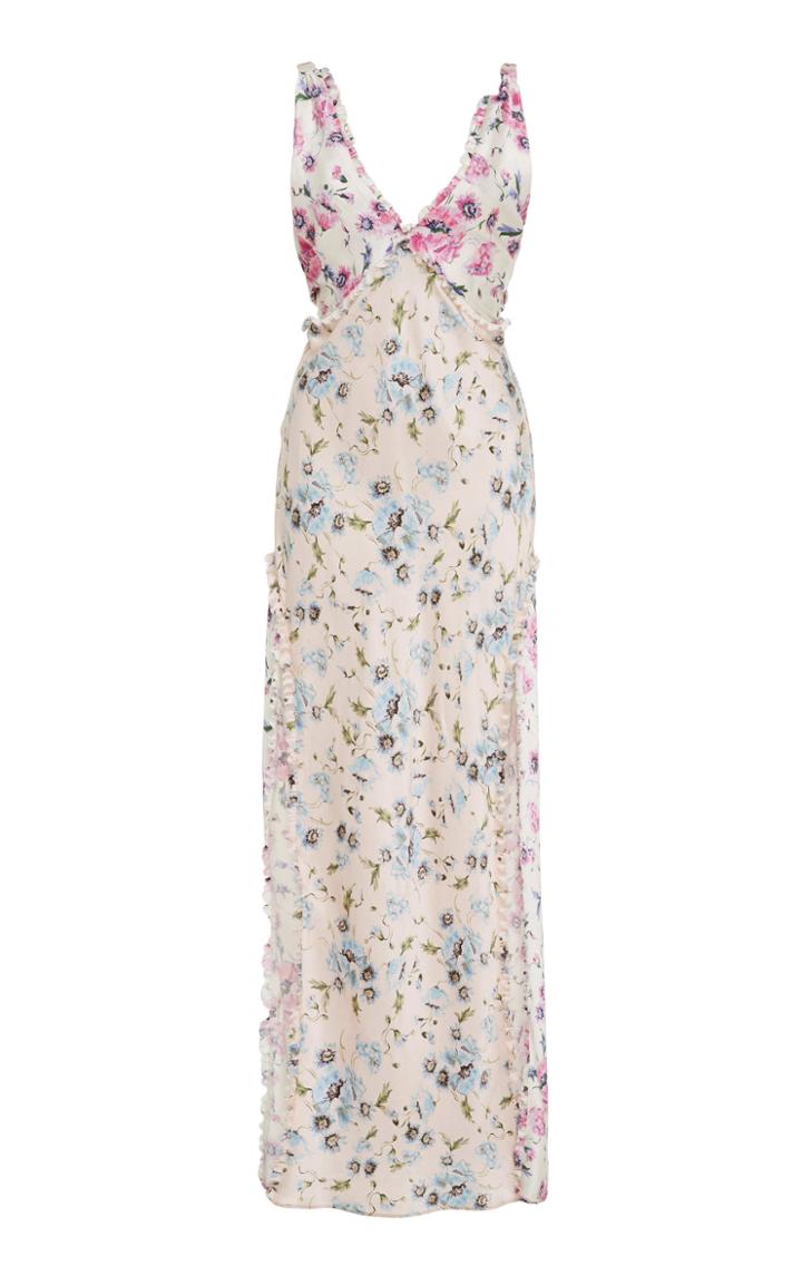 Loveshackfancy Kendall Ruffled Floral-print Silk-chiffon Midi Dress