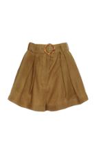 Zimmermann Belted Printed Linen Shorts Size: 2