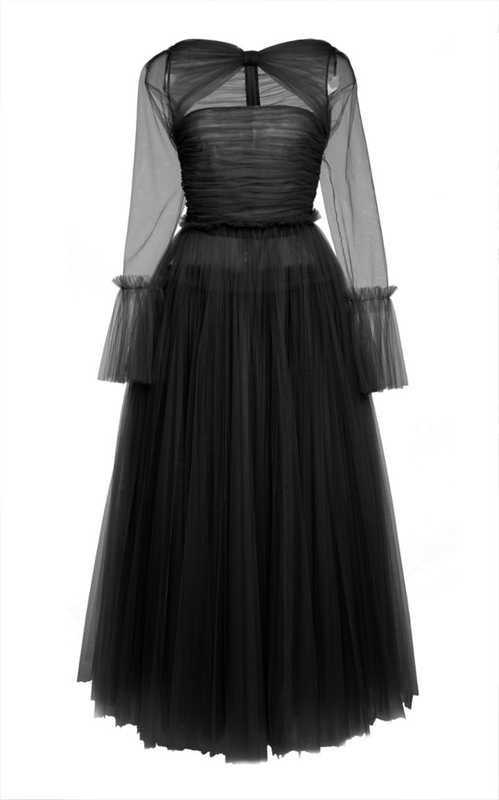 Khaite Jean Cutout Ruched Tulle Gown