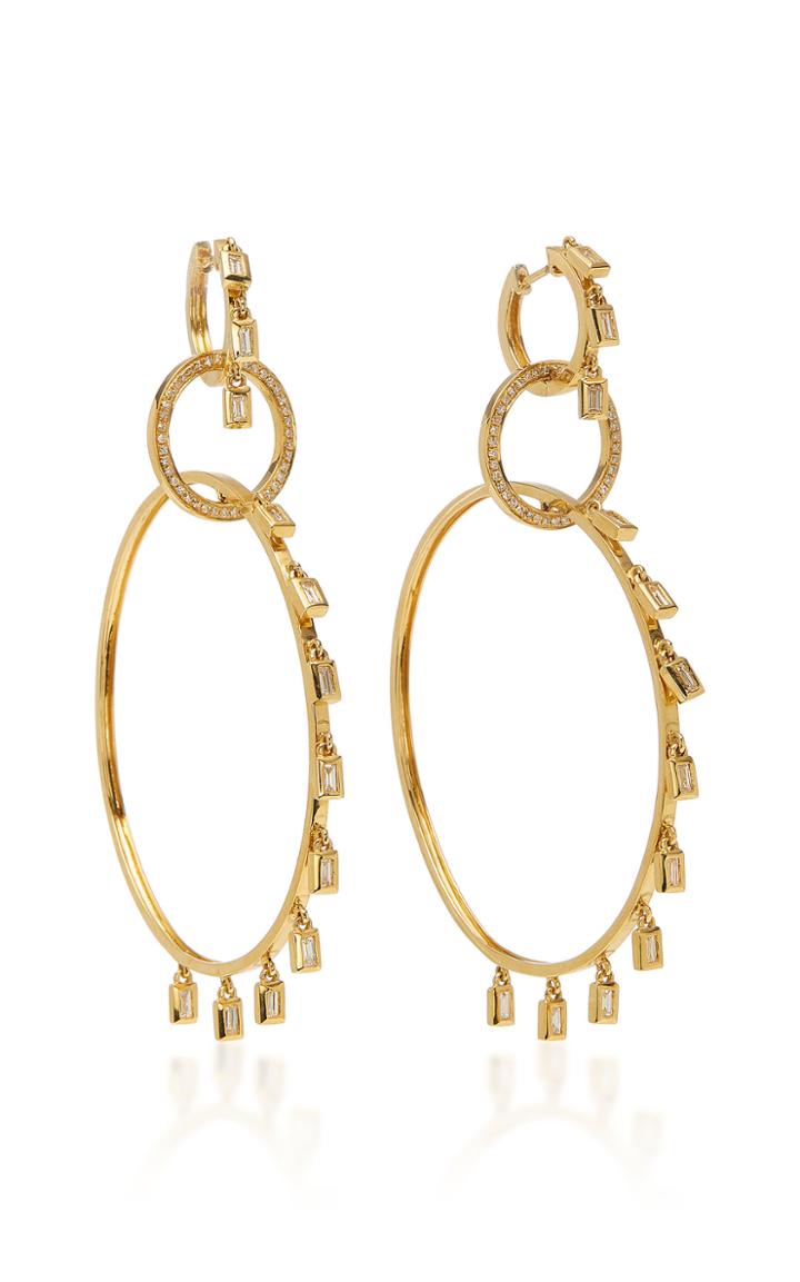 Shay 3 Tier Baguette Dangle Hoops