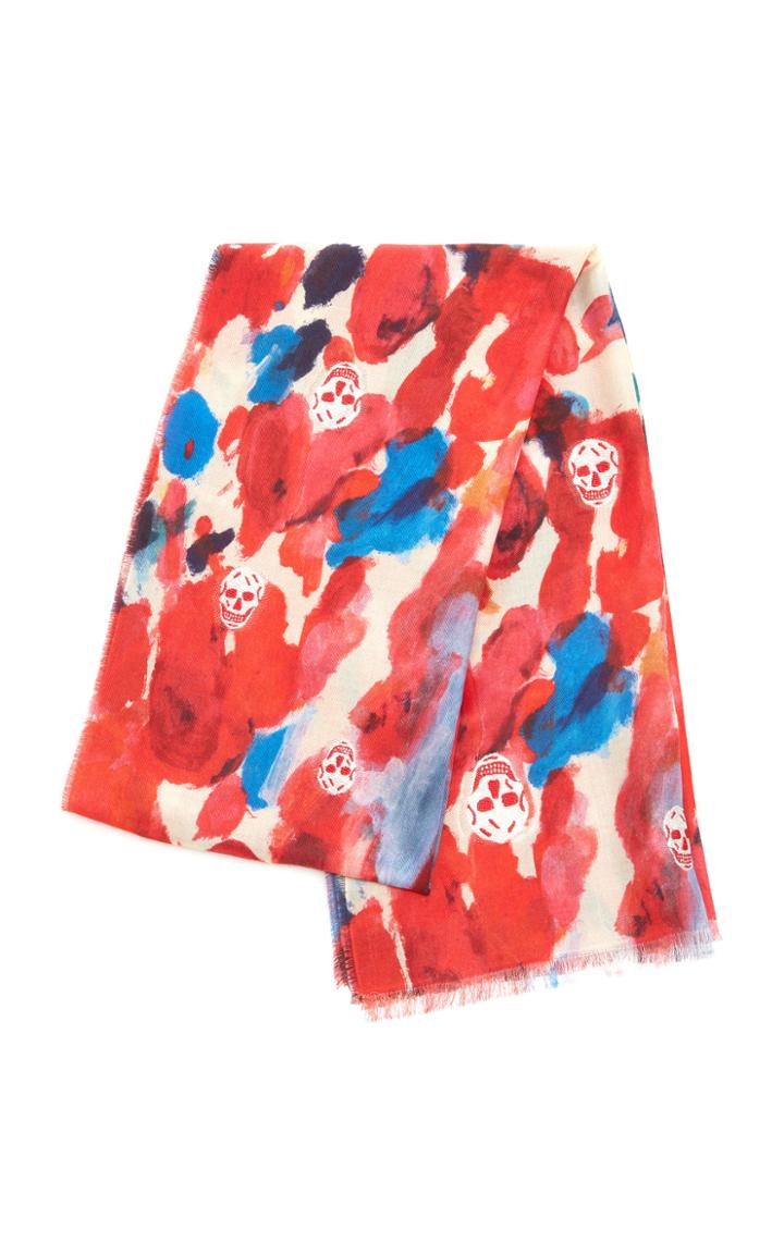 Alexander Mcqueen Watercolor-print Scarf