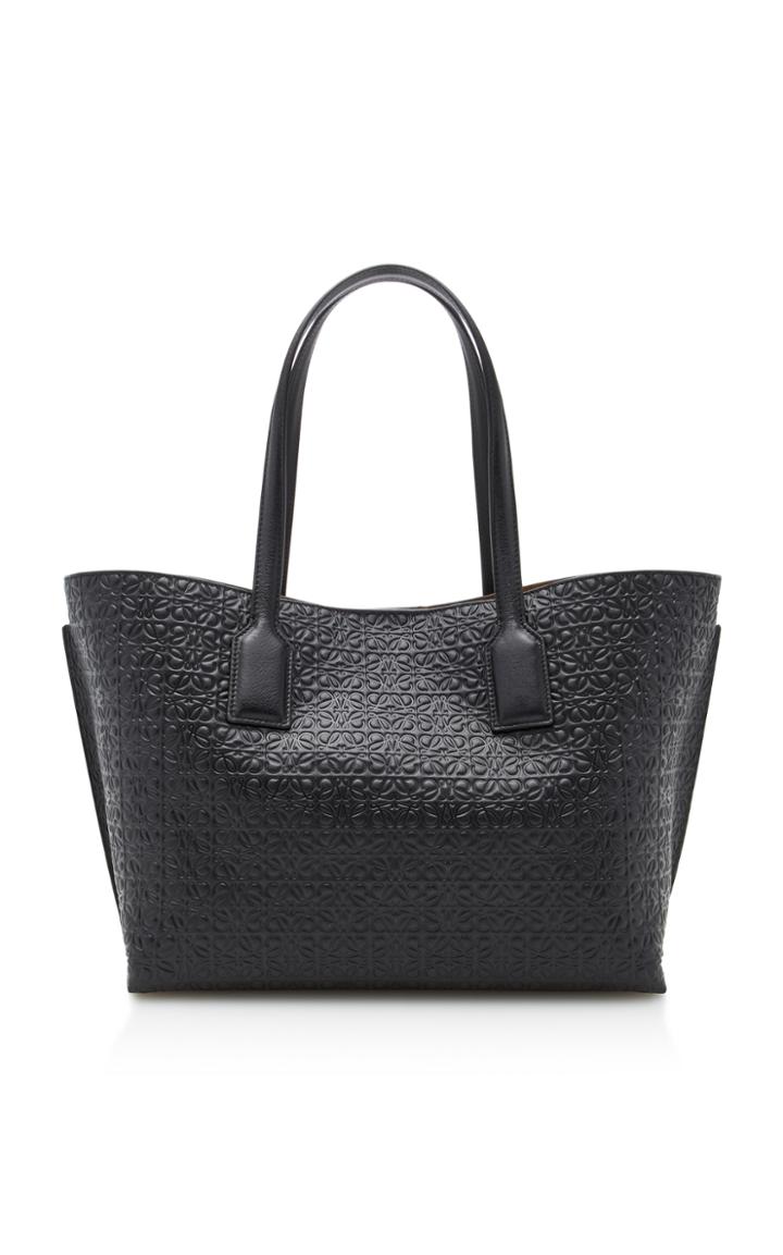 Loewe T Shopper Embossed Leather Tote