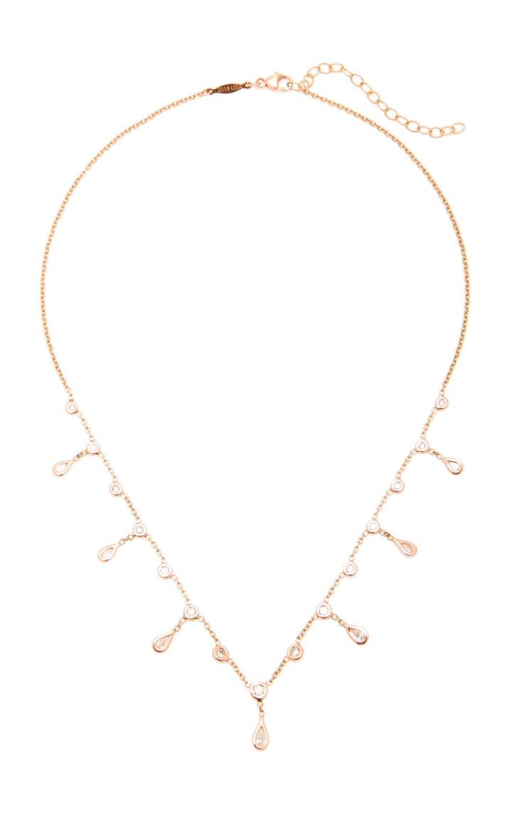 Jacquie Aiche 14k Rose Gold Diamond Teardrop Shaker Necklace