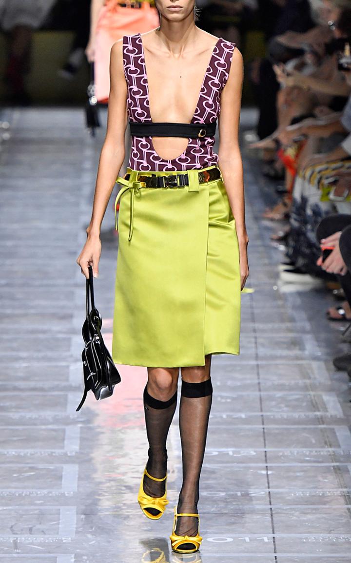 Prada Silk Satin Wrap Skirt
