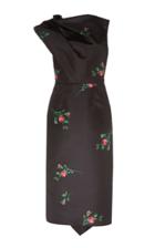 Rochas Floral-print Duchess-satin Midi Dress