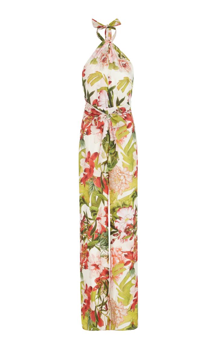Josie Natori Halter Neck Floral Jumpsuit