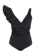 Johanna Ortiz Fanciful Asymmetric Ruffled Swimsuit