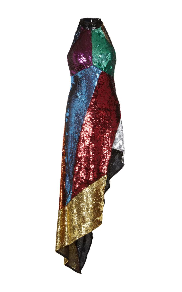 Attico Alice Asymmetrical Sequin Dress