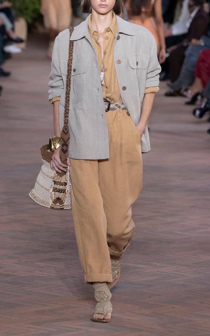 Moda Operandi Alberta Ferretti Linen Utility Jumpsuit