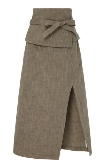 Sea Obi Belted Pencil Sand Skirt