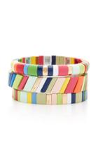 Roxanne Assoulin Set-of-three Fruit Stripe Enamel Bracelets