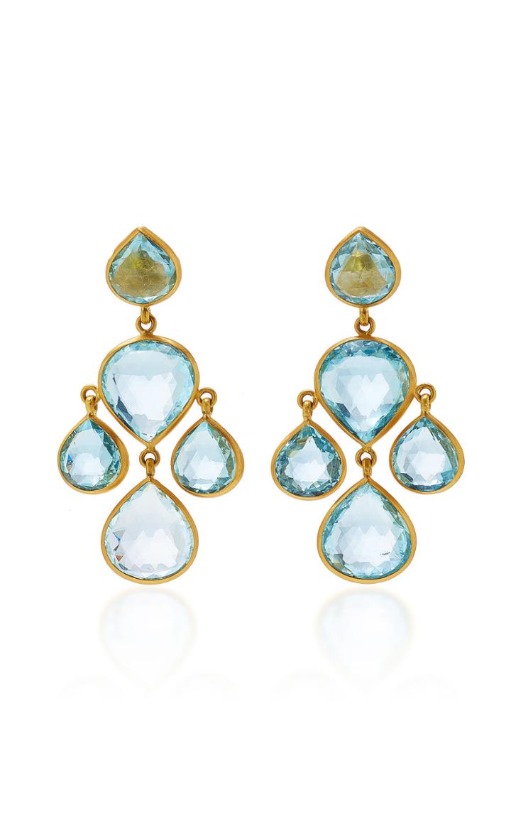 Munnu The Gem Palace Aquamarine Pendant Earrings