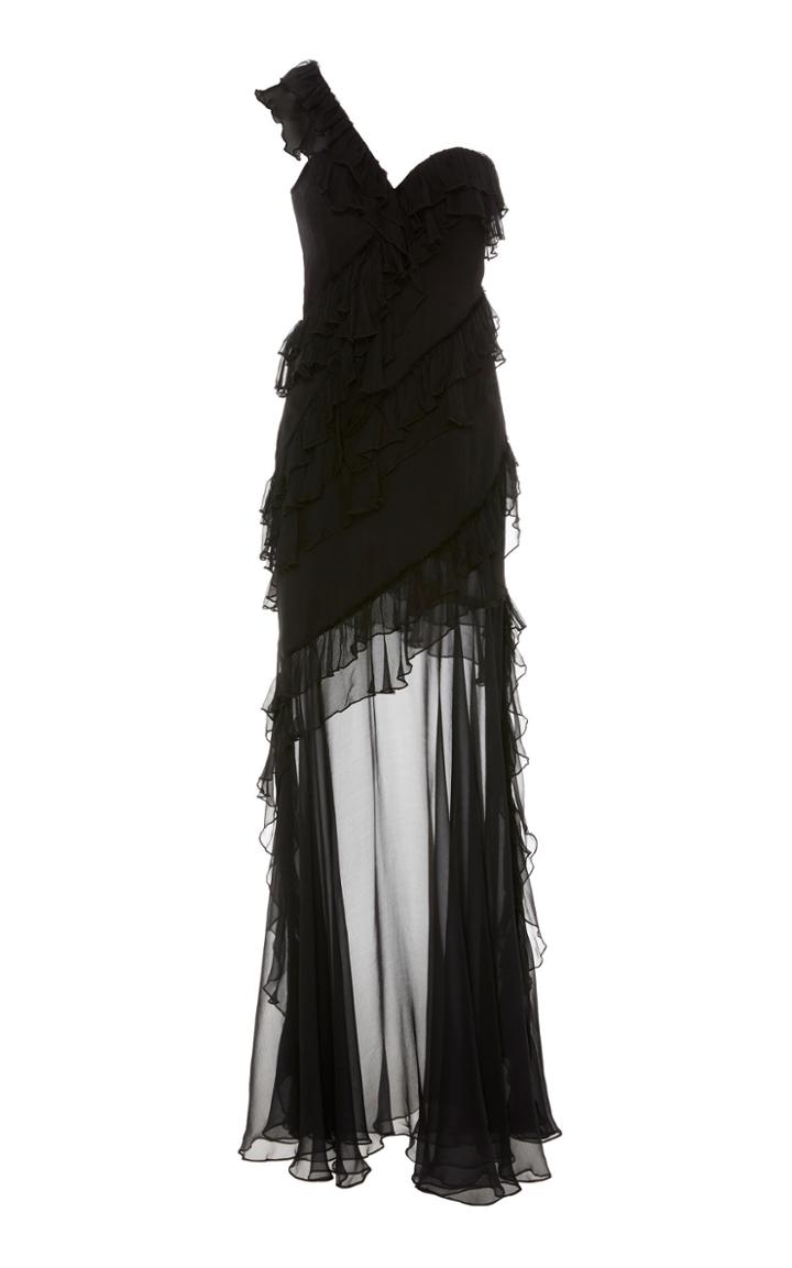 Amur Harlow One-shoulder Silk Gown