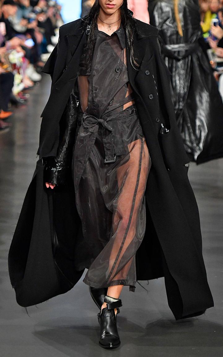 Maison Margiela Silicon Cuff Satin Trench Coat
