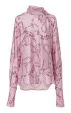 Victoria Beckham Printed Silk Crepe Tie-neck Blouse