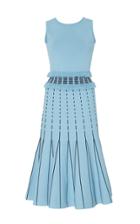 Prabal Gurung Exclusive Fringe-trimmed Pleated Stretch-knit Mdi Dress