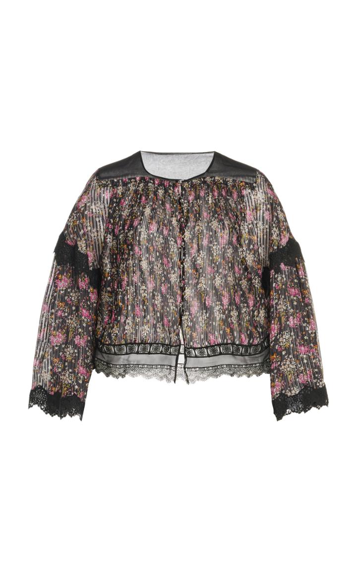 Moda Operandi Paco Rabanne Floral-print Plisse Top
