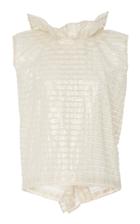 Amber Sakai Sleeveless Ruffle Back Top