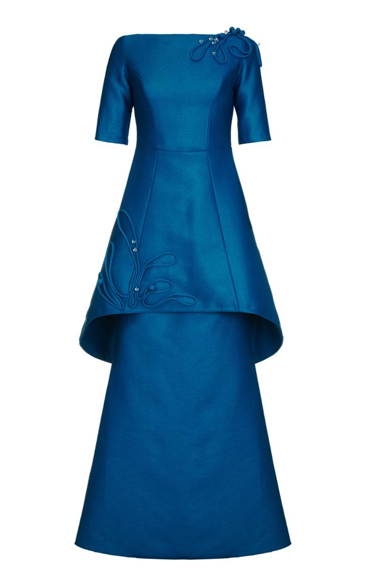 Safiyaa Fleur Long Bateau Neckline Dress