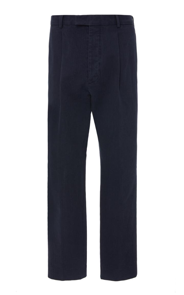 Officine Gnrale Pleated Cotton-twill Straight-leg Pants