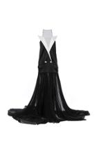 Moda Operandi Balmain Jacket-detailed Pleated Chiffon Gown Size: 36