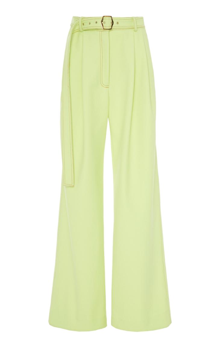 Sies Marjan Blanche Belted Twill Wide-leg Pants