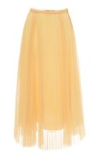 Claudia Li Semi-sheer High Waisted Pleated Skirt