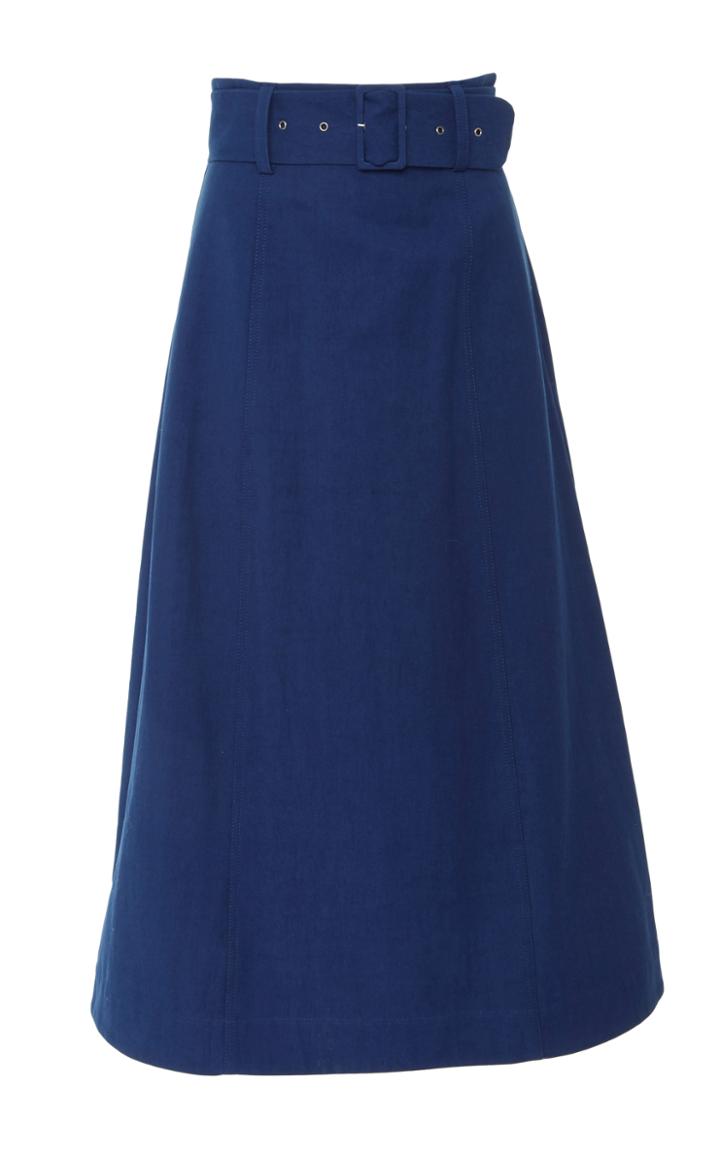 Sea Canvas A-line Midi Skirt