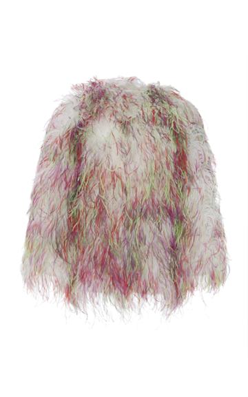 Attico Rainbow Feather Coat