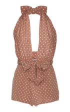 Alessandra Rich Lounge By The Pool Polka Dot Playsuit