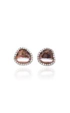 Kimberly Mcdonald 18k White Gold Diamond And Geode Earrings
