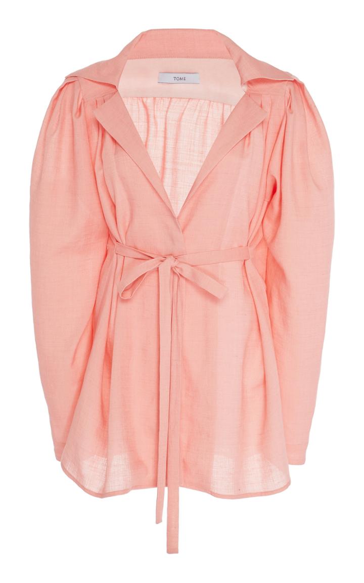 Tome Spread Collar Linen Blouse