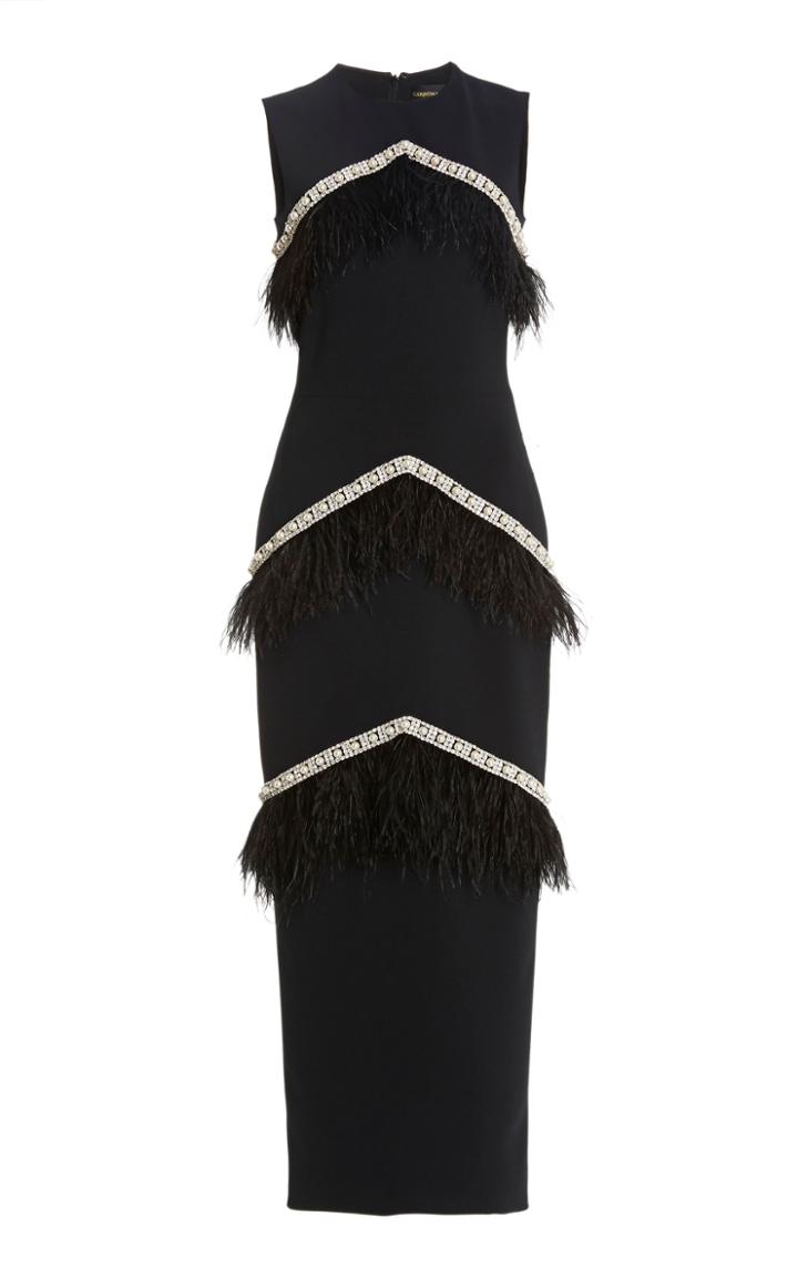 Moda Operandi Christian Siriano Gotham Embellished Feather Detail Dress