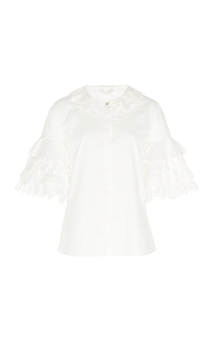 Zuhair Murad Ruffled Cotton-poplin Shirt