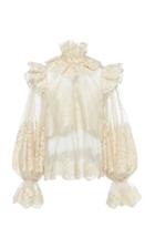 Zimmermann Ruffled Flocked Tulle Top