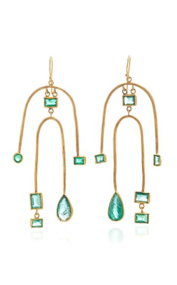 Margery Hirschey Emerald Double Arch Earrings