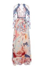Zuhair Murad Pale Dogwood Fresque Embellished Silk Dress