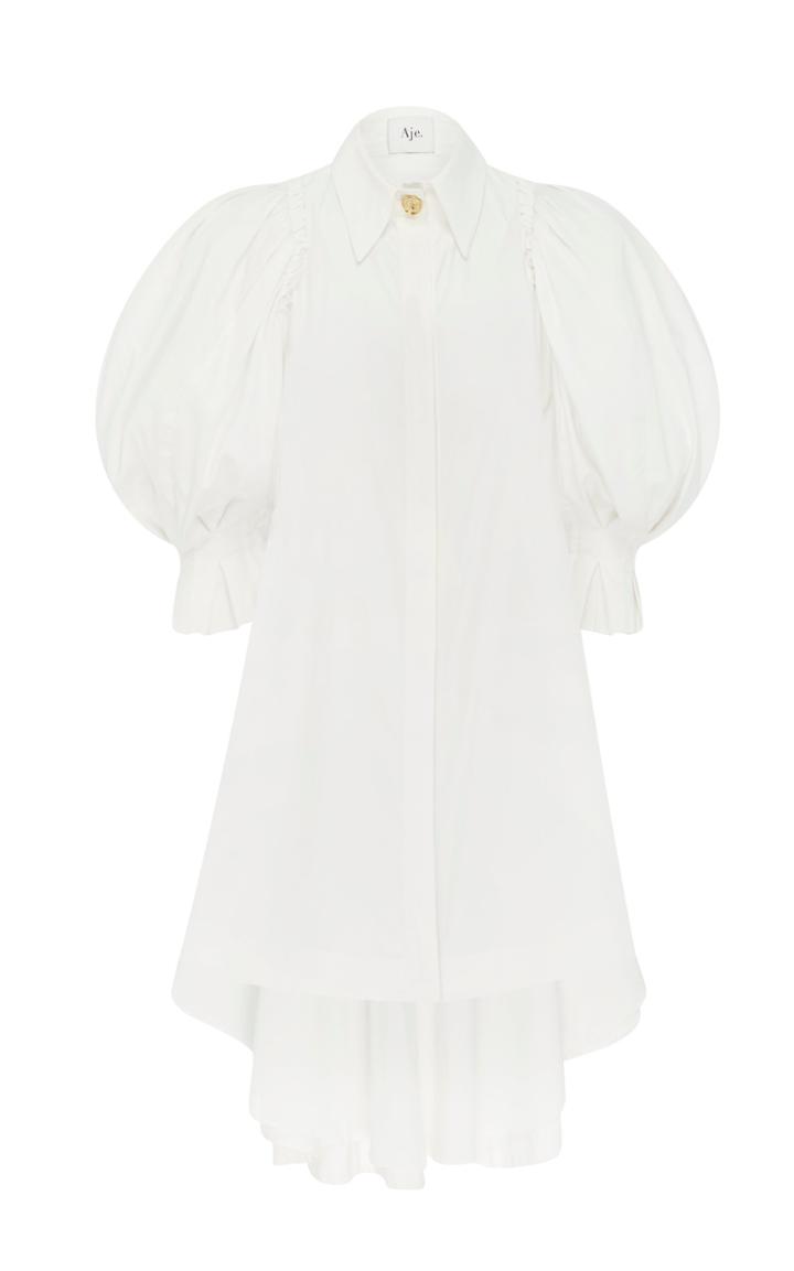 Aje Eucalypt Open-back Cotton-poplin Mini Dress