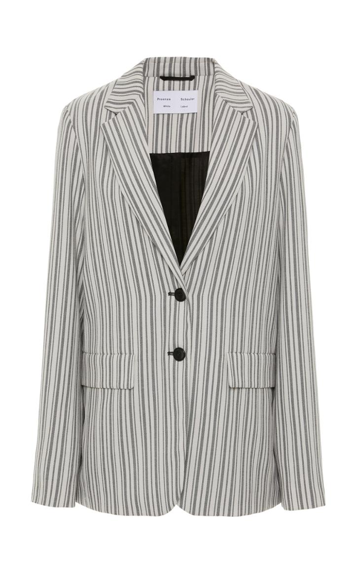 Moda Operandi Proenza Schouler Pswl Striped Suiting Unconstructed Blazer Size: 2