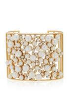 Nancy Newberg Yellow Gold Pearl And Diamond Cluster Cuff
